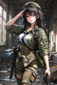 Cute military girl