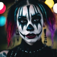 Goth clown girl