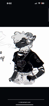 Emo woman sheep