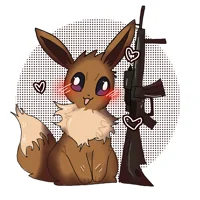Eevee with a gun
