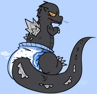Diapered Godzilla
