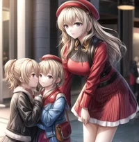 Little girls and mom