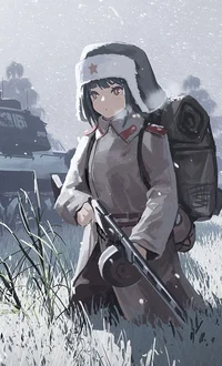 Russian soldier girl