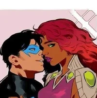 Dick Grayson y Kory 