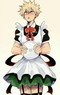 Bakugo con vestido 