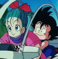 Kid Goku and Bulma