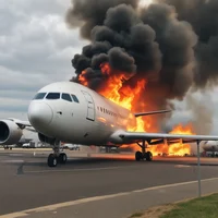 Airplane on fire