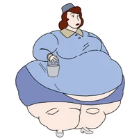 Fat bucket woman