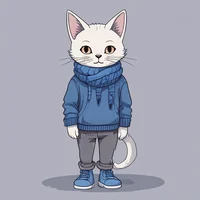 Ryan the white cat 
