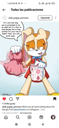Cream diapered 
