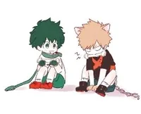 Cat Bakugo and Deku 