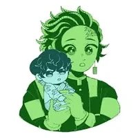 Tanjiro and baby Mui
