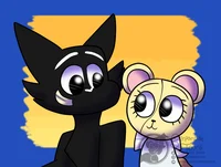 Cartoon cat and yoyo