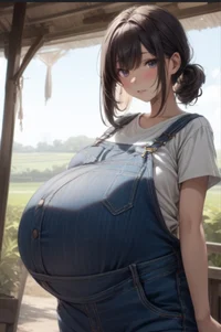 Pregnant farm girl