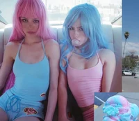 Pink and blue