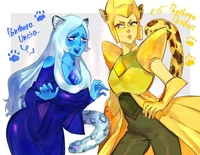 Blue and Yellow cats