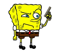 spongebob with gun