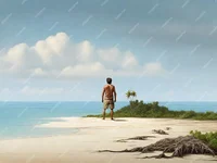 Only human on Island