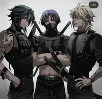 Men in the escalator