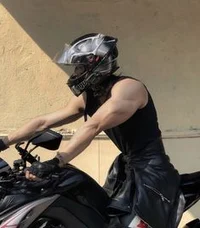 Handsome biker