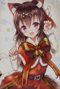 Xmas cat girl wife