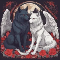 Angel and demon wolf