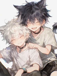 Twin wolf brothers