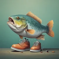 fish with shoes