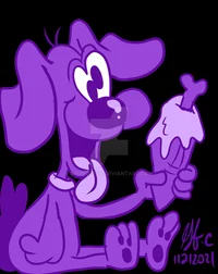 Grape the purple dog
