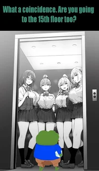 4 chicas en ascensor