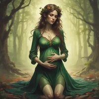 Pregnant elf woman