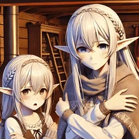 Elf mom and daughter