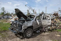 damaged SUV