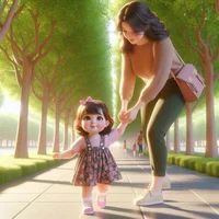 Baby girl and mom