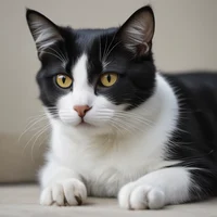 black and white cat