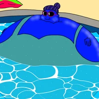 Pool blueberry girl
