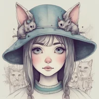 girl with a cat hat