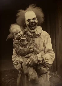 Scary carnival clown
