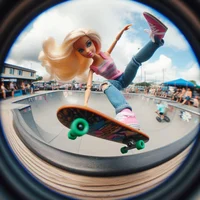 Barbie on Skateboard