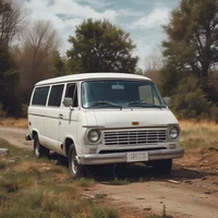 Abandoned white van