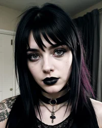 goth girl lips black