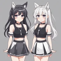 Dog girl twins