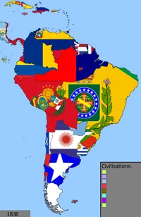 South America 1830s 