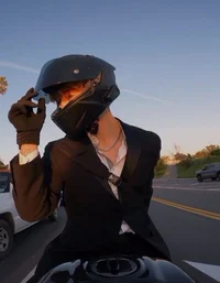 Biker suit boy