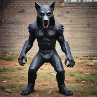 Rubber werewolf suit