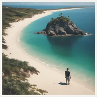Man on small Island