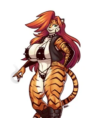Tiger girl biker