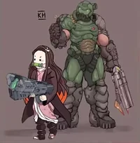 Nezuko and doom guy