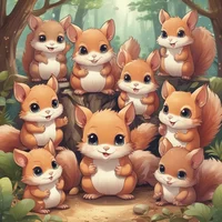 Seven lil squirrels