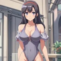 Shy girl on the pool